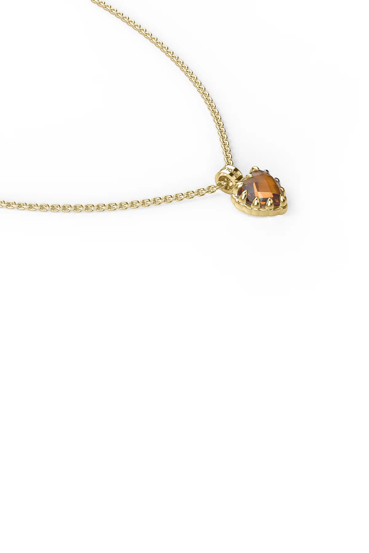 Love Claw Necklace Citrine Gold Plated