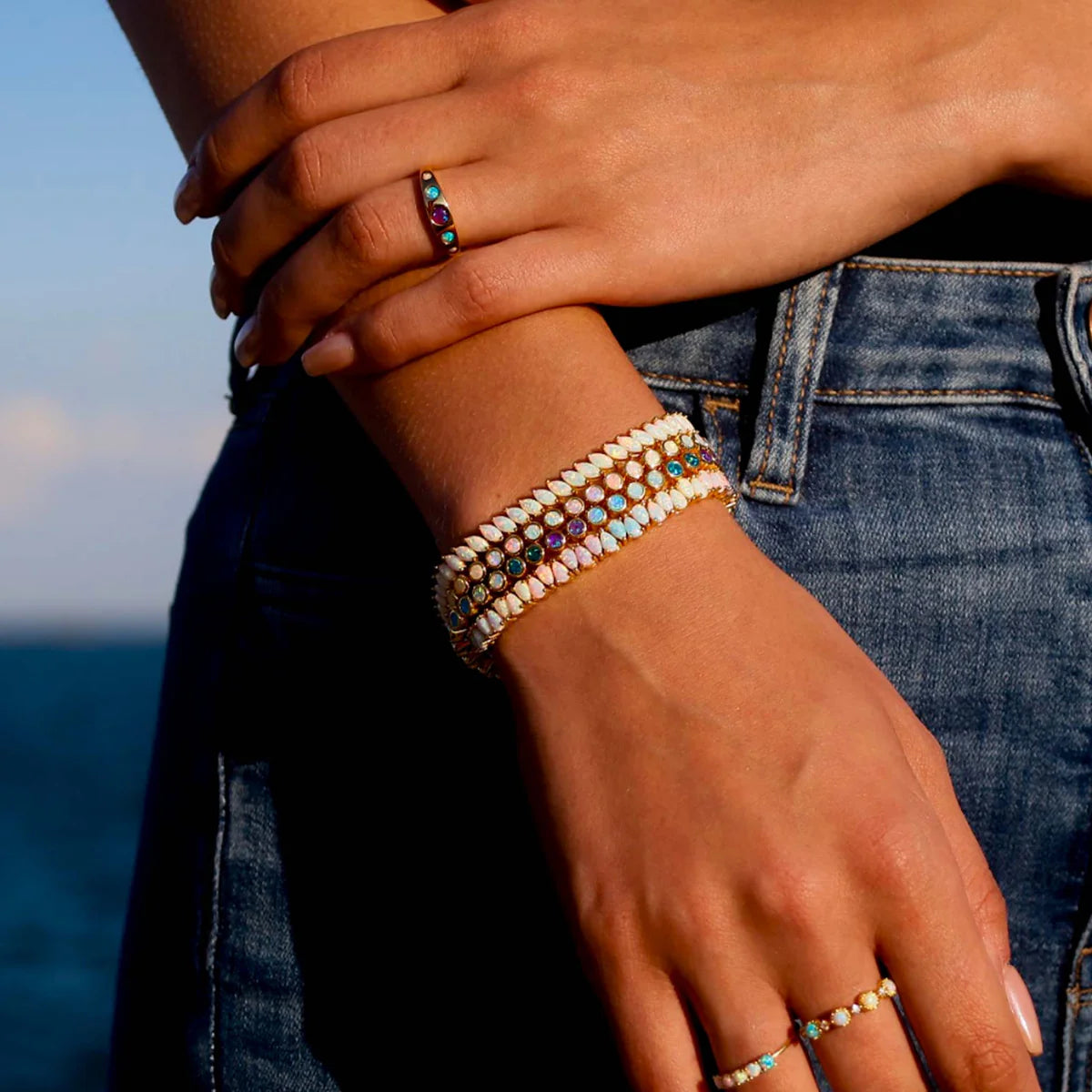 Pastel Opal Ombre Tennis Bracelet