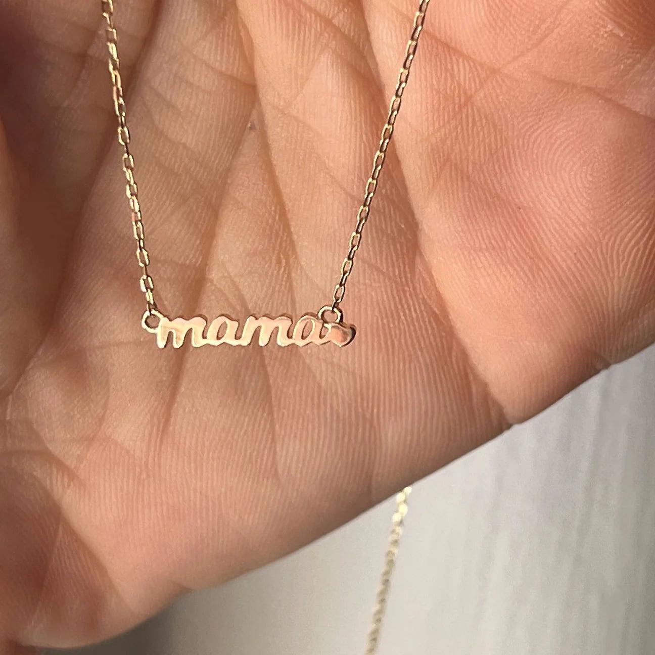 14kt Solid Gold Love For Mama Pendant