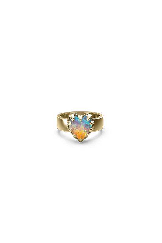 Love Claw Ring Bello Opal Gold Plated