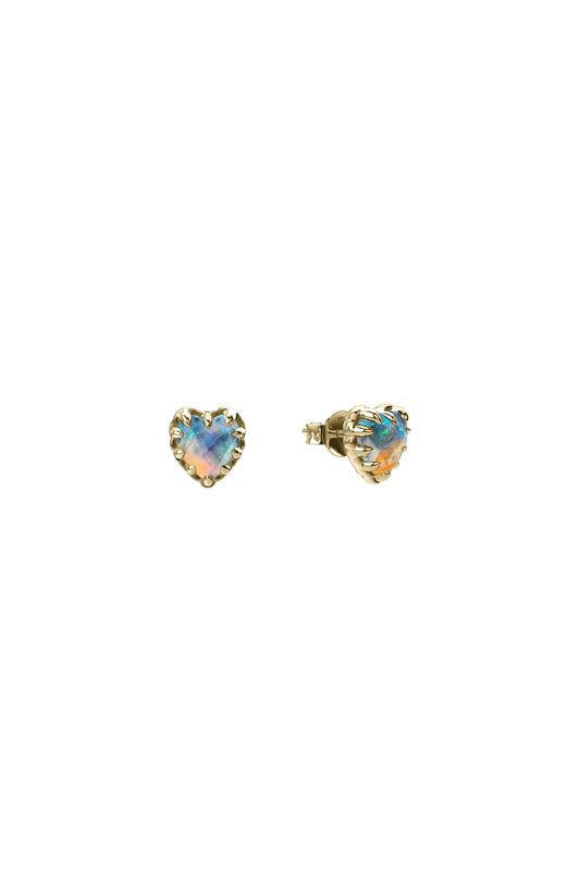Love Claw Earrings Bello Opal Gold Plated