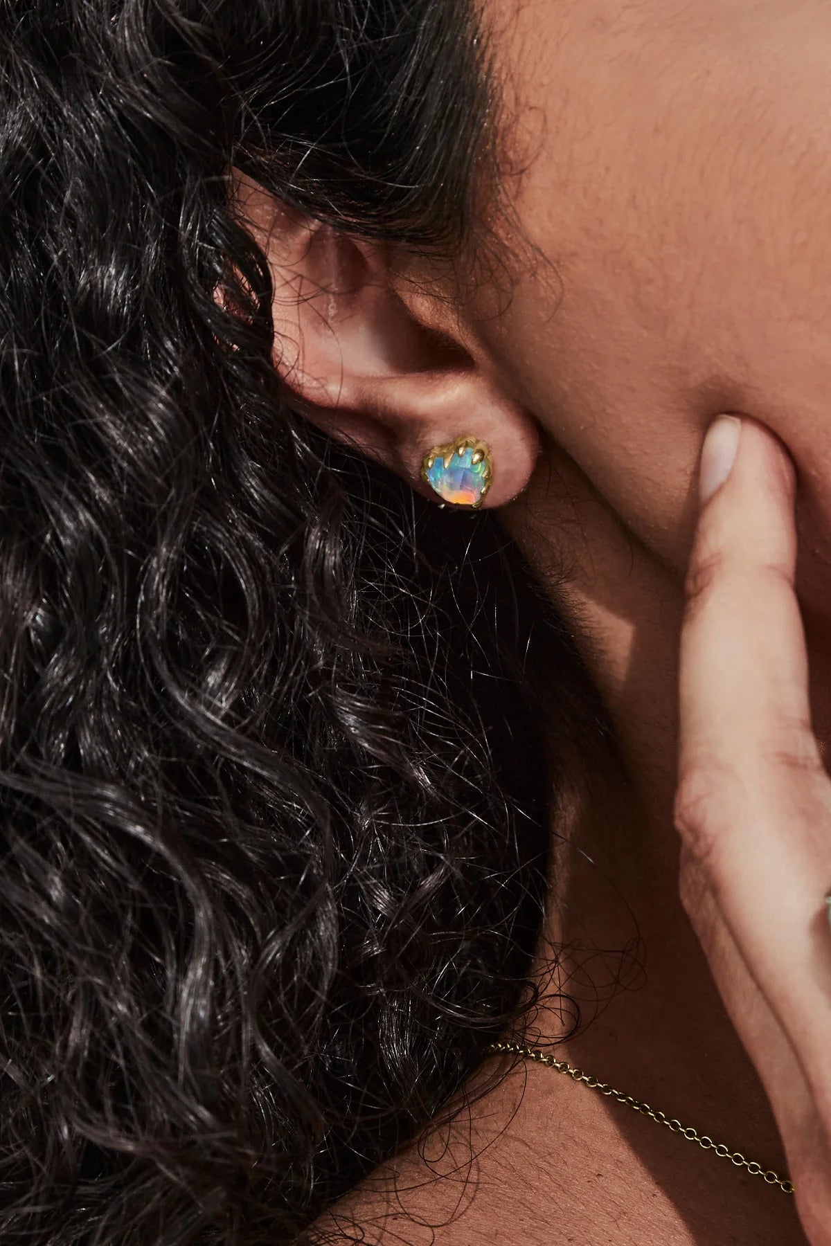 Love Claw Earrings Bello Opal Gold Plated