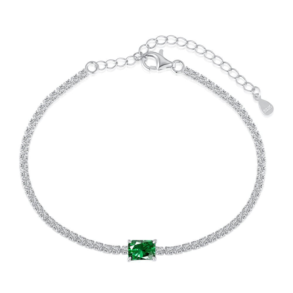 Ever After Emerald Tennis Bracelet Silver