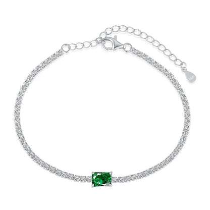 Ever After Emerald Tennis Bracelet Silver