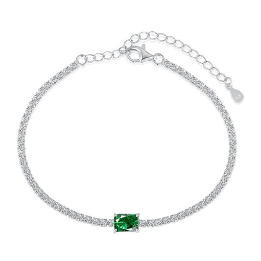 Ever After Emerald Tennis Bracelet Silver
