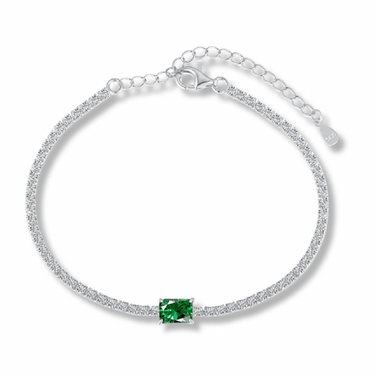 Ever After Emerald Tennis Bracelet Silver