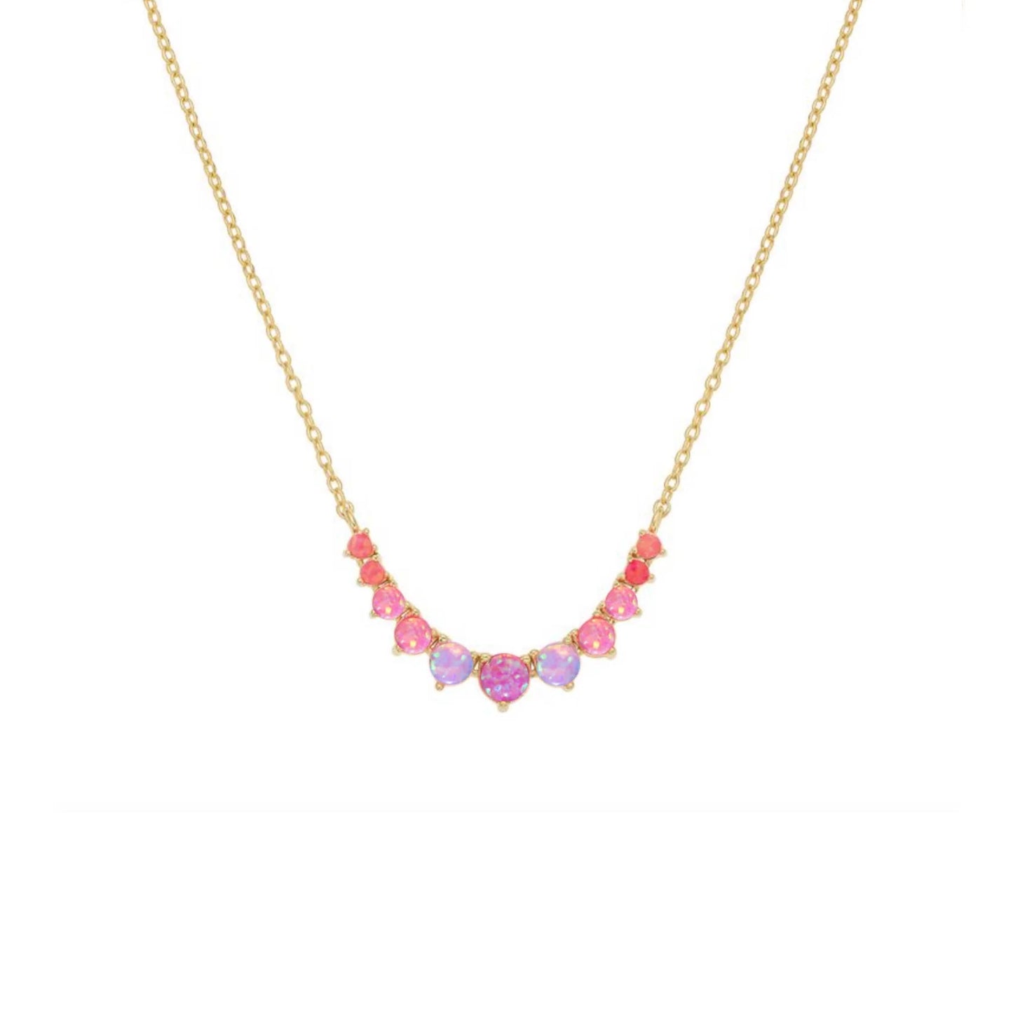 Pink Opal Ombre Cascade Necklace