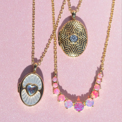 Pink Opal Ombre Cascade Necklace