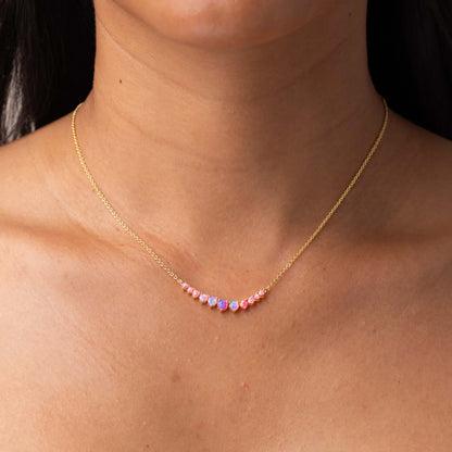 Pink Opal Ombre Cascade Necklace